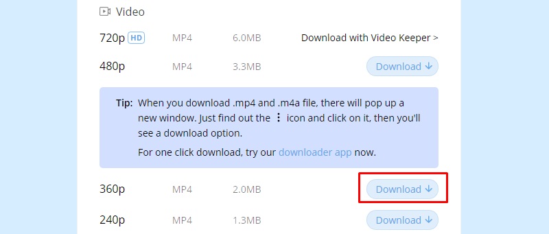 download instagram video on pc online step 3