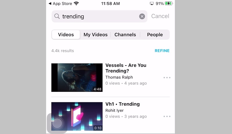 vimeo ios interface