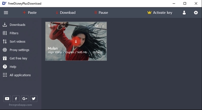 freegrabapp disney plus video downloader