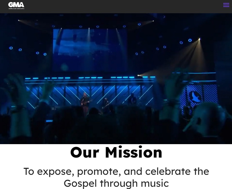 gospel music association interface