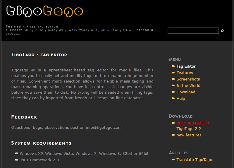 mp3 tag editor tigotago