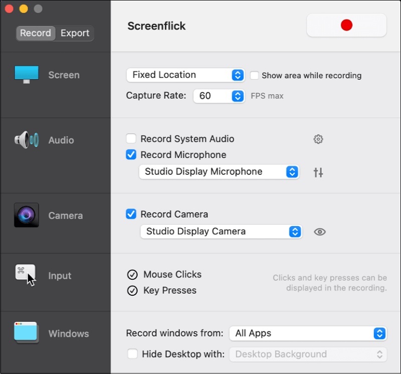 screenflick interface