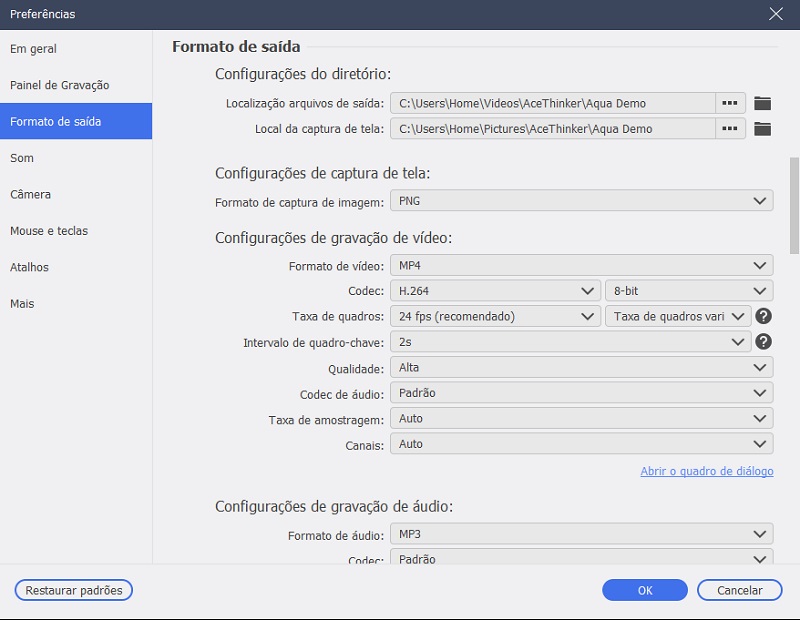 select mp4 as output format