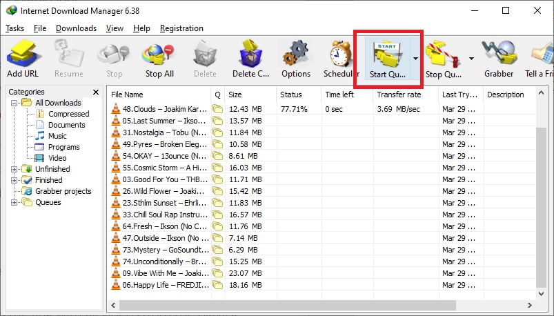 idm start download