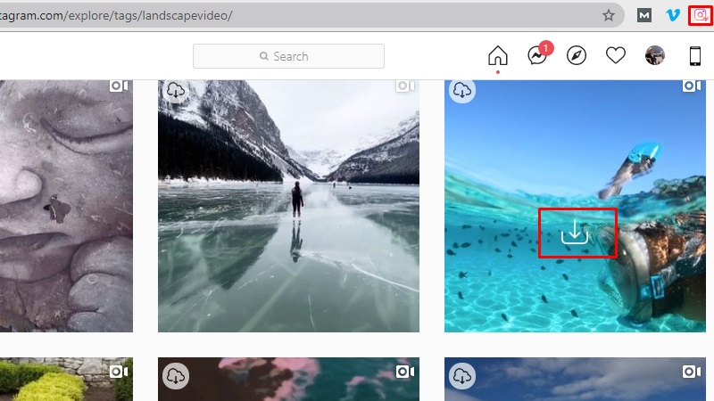 guardar vídeo do instagram no pc extensão do navegador