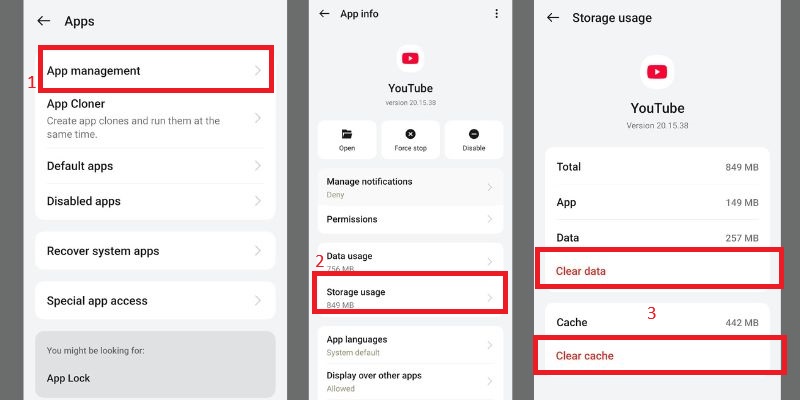 limpar cache e dados do aplicativo para android