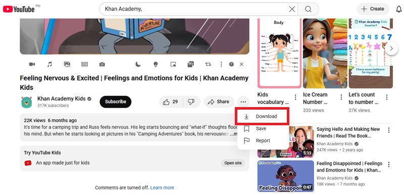 tentar vídeo ou tipo de conteúdo diferente