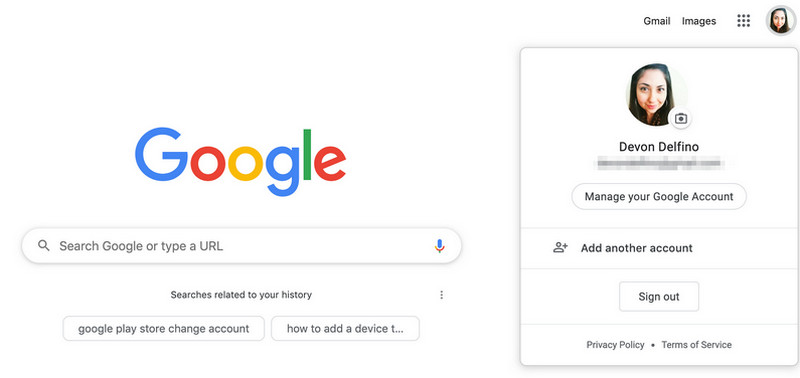adicionar restrição de conta do google
