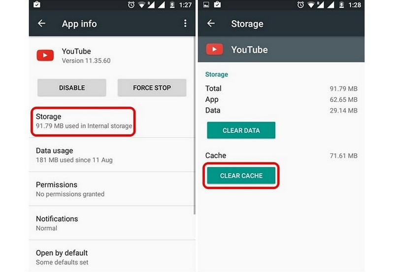 limpar cache do aplicativo youtube