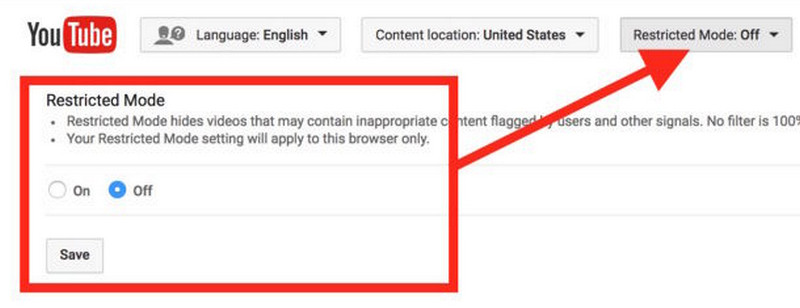 modo restrito desativado