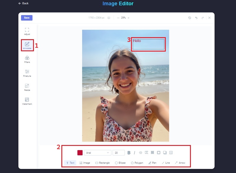 adicionar anotações a uma foto