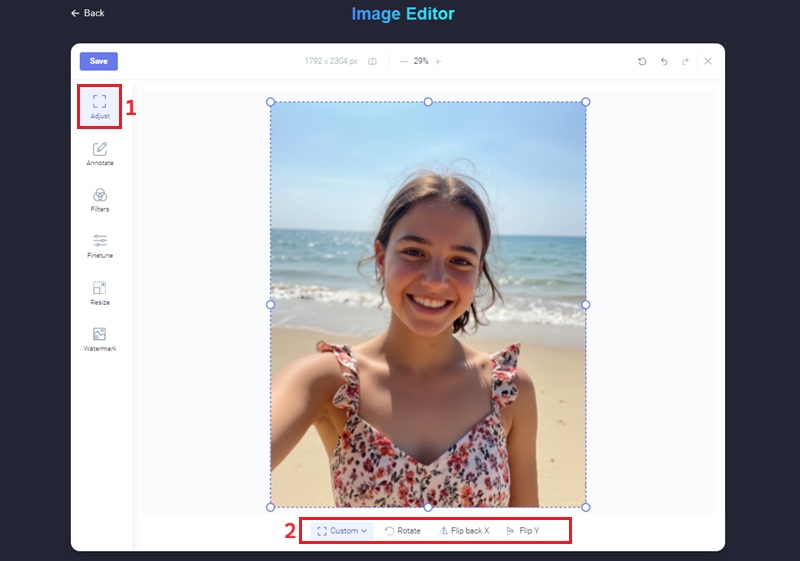 recortar, girar ou inverter uma imagem