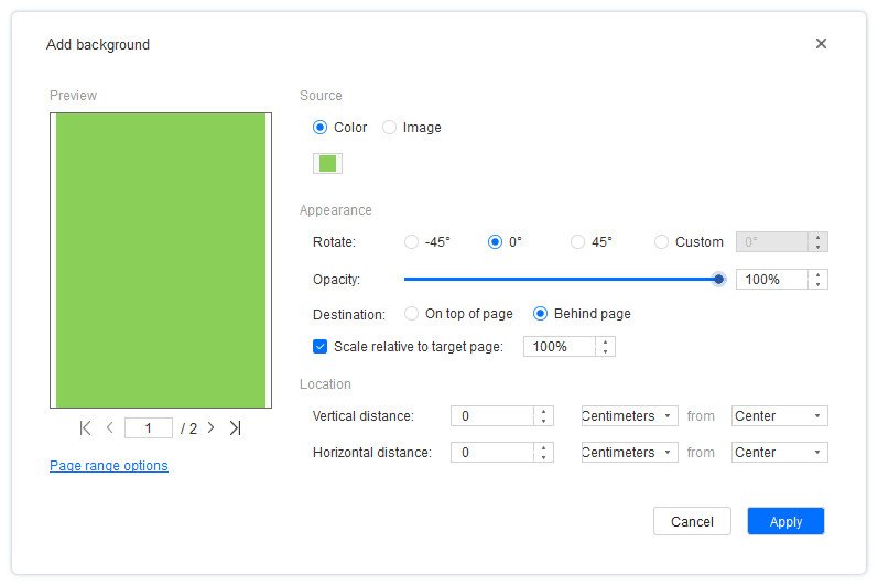 add background color