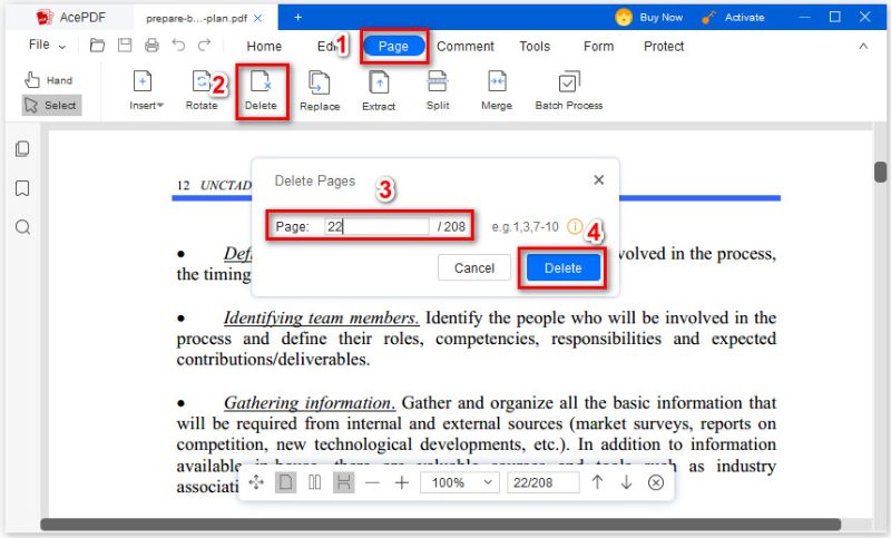 delete pdf pages