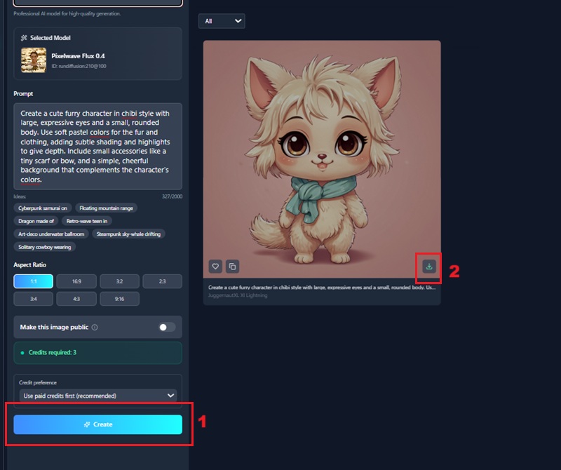 crie e baixe a imagem