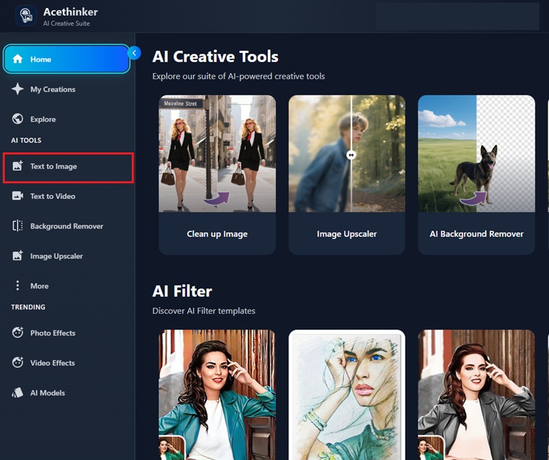 acessar texto para imagem