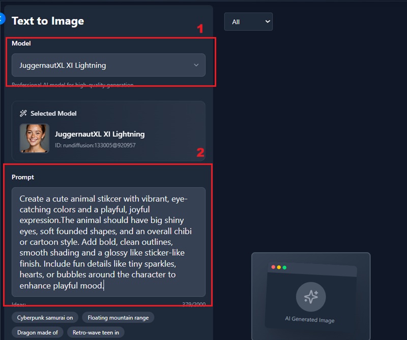 inserir prompt de texto