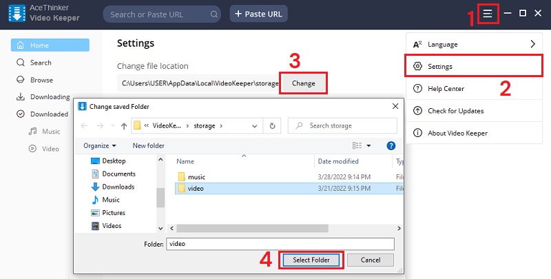 change output directory