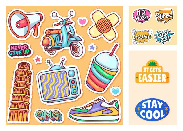 faça adesivos para aprendizado