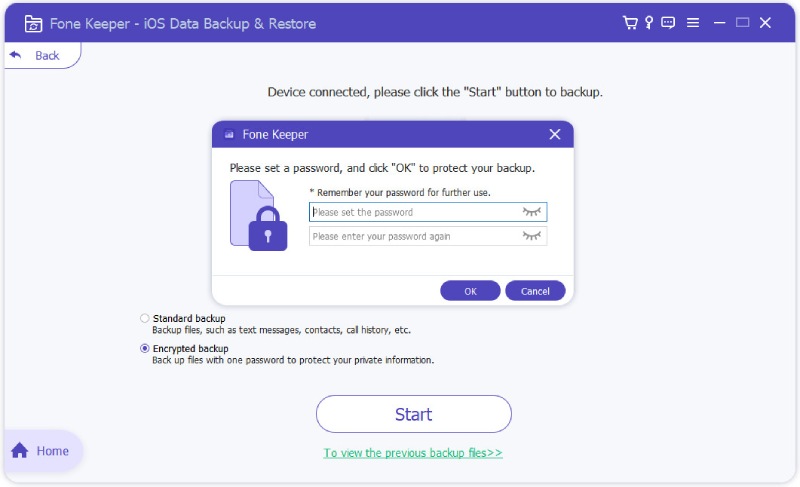 Encrypted Backup password