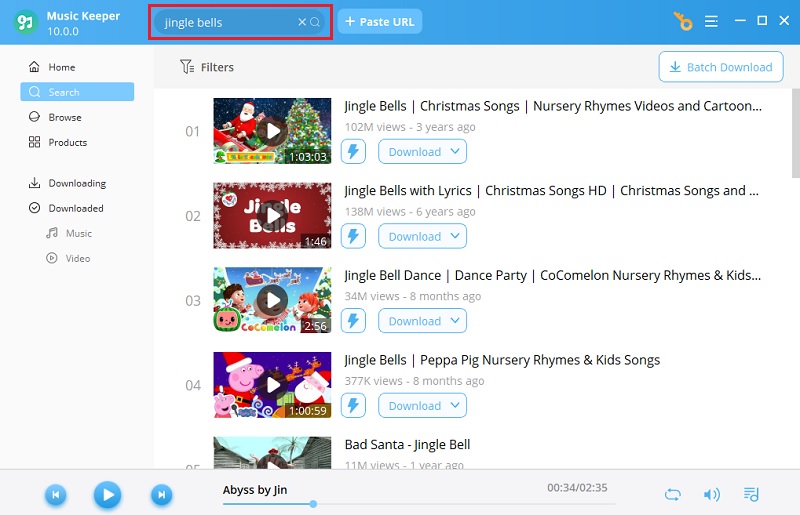 click the filter button