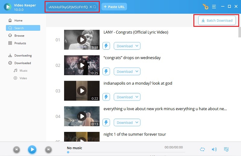 copy and paste youtube link on search bar