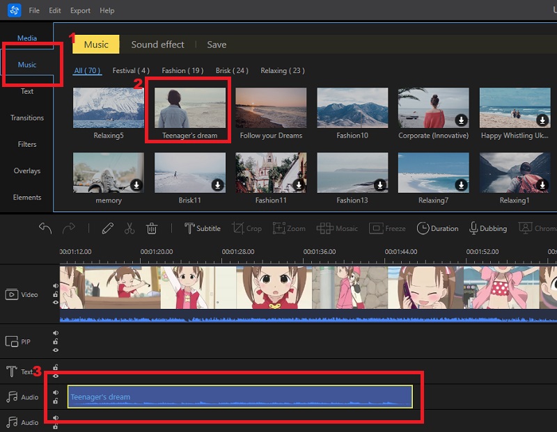 Add Background music