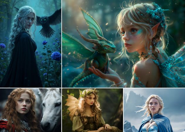 rostos realistas de personagens de fantasia