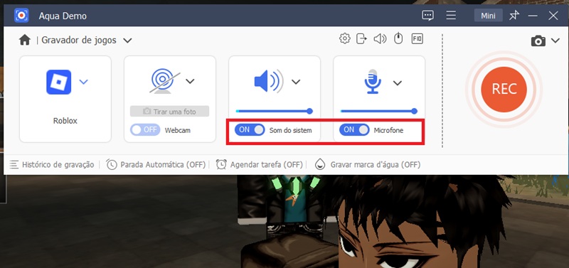 Configurar som do sistema e voz