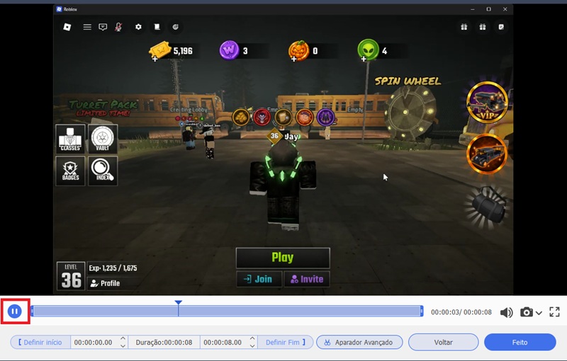Conferir o gameplay gravado
