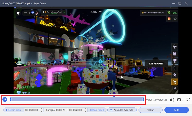 Ajustar o gameplay gravado