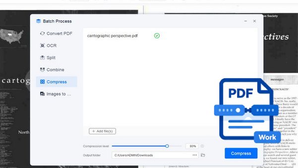 comprimir PDF para o trabalho