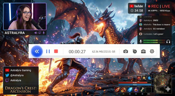 gravador de gameplay para YouTube