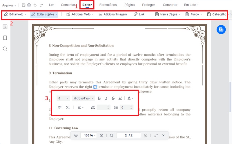 Atualizar o conteúdo do documento