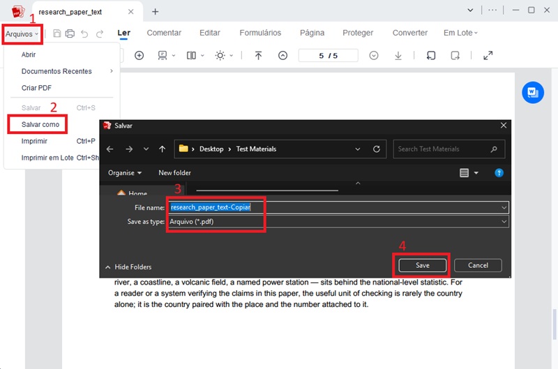 salvar seu PDF