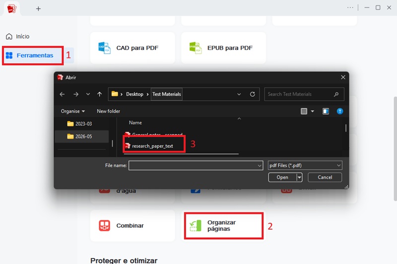 Abrir Organize Pages