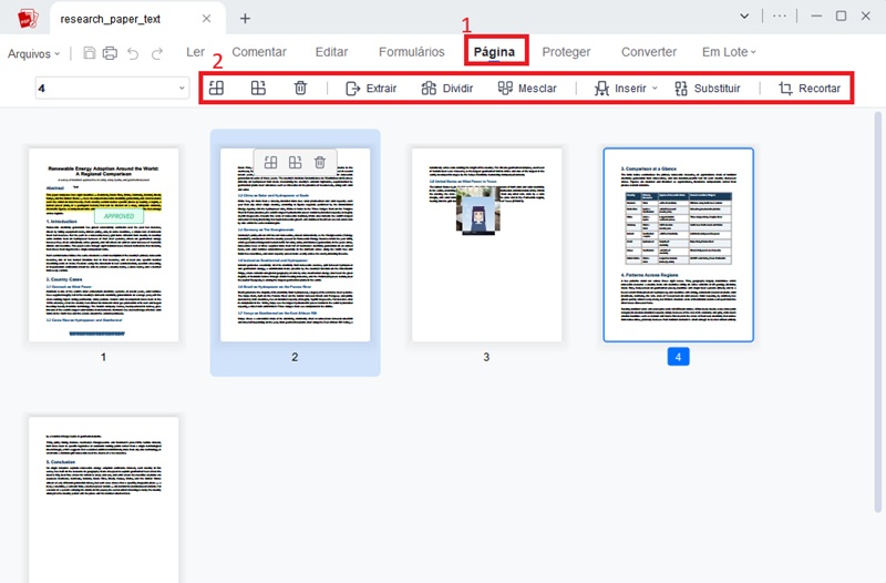 organizar páginas PDF