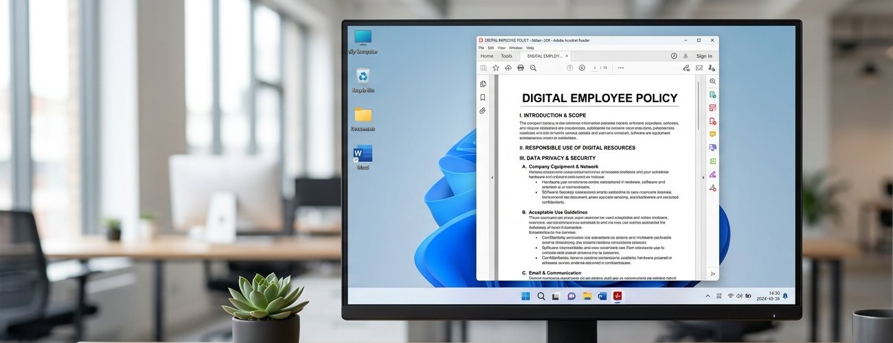 editar política interna em PDF