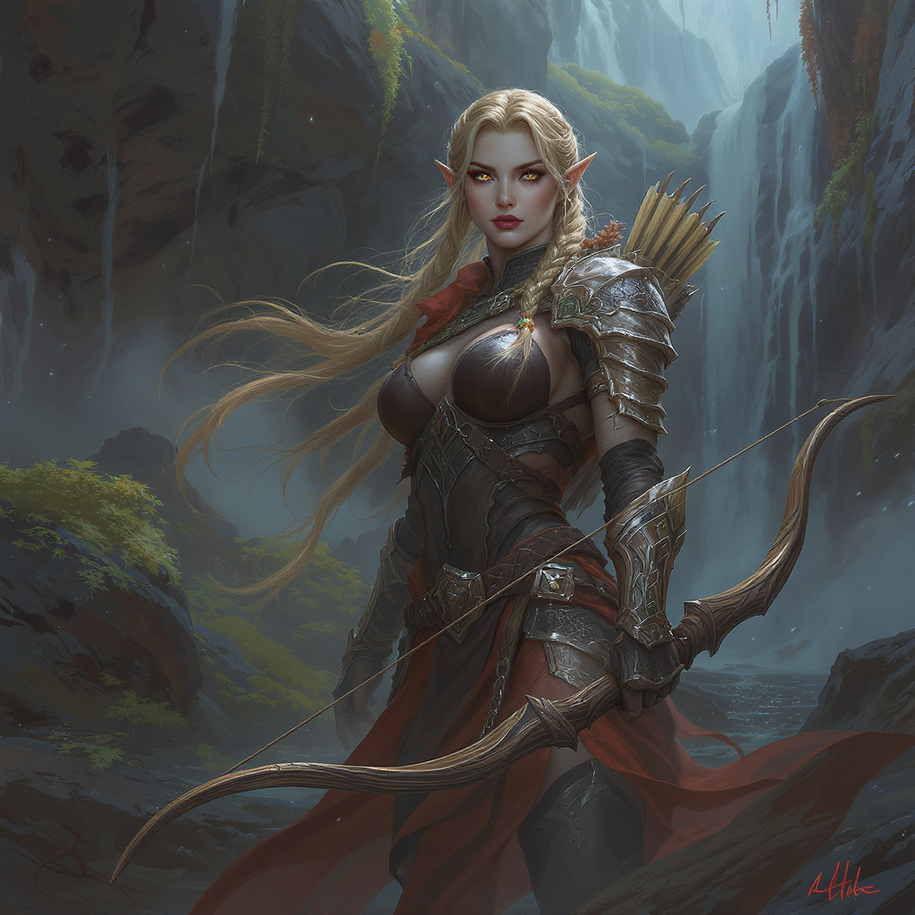 Elfa guerreira de fantasia