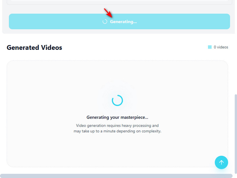 Inicie a geração do vídeo
