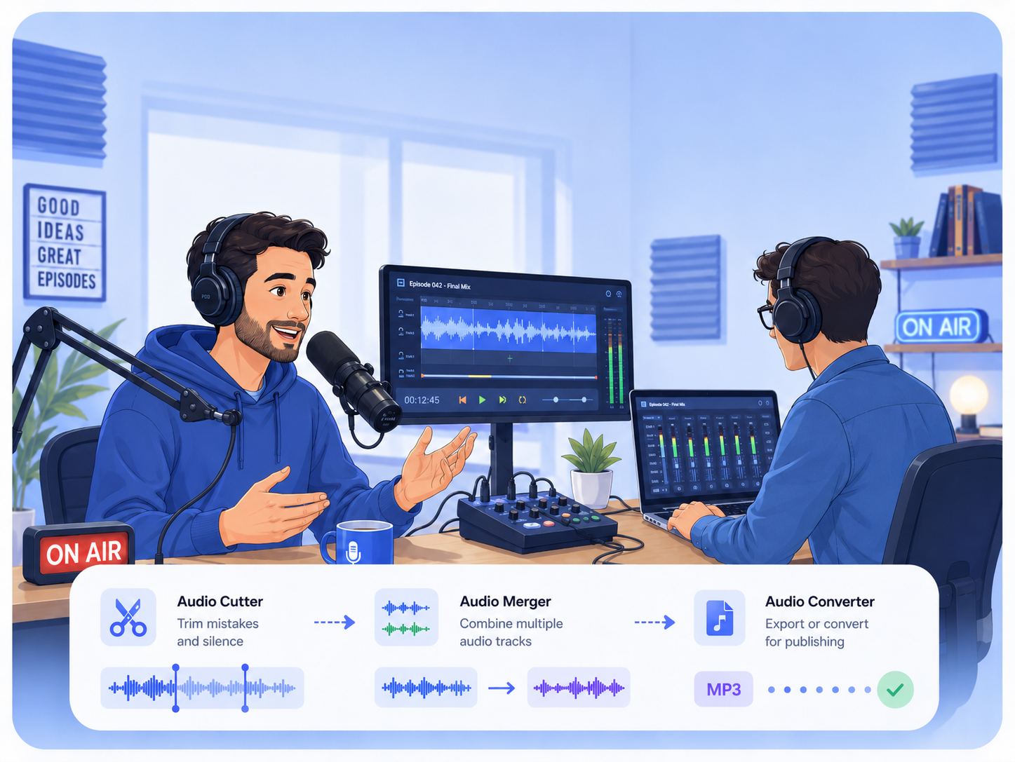 Para podcasters e produtores musicais