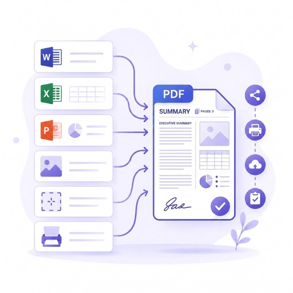 Criar PDFs de documentos e imagens