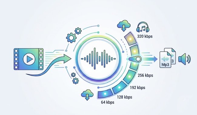Configurações de taxa de bits do áudio