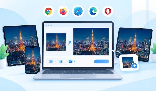 ampliação de imagens com IA pelo navegador
