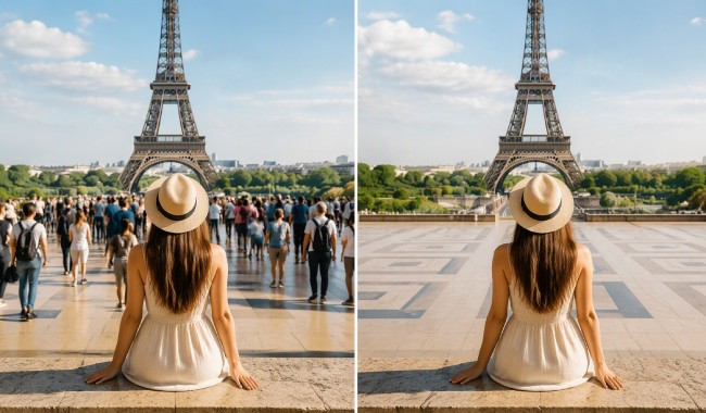 remover pessoas de fotos movimentadas