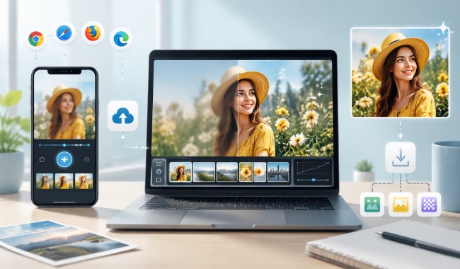 melhorar imagens em qualquer lugar e salvar com facilidade